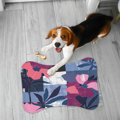 Tapis d'alimentation en os 1 pièce Abstract Hibiscus