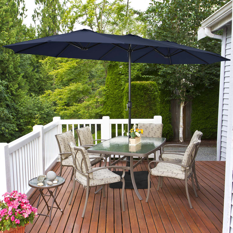 Ingimund 180 " W Rectangular Market Umbrella with Manual Lift