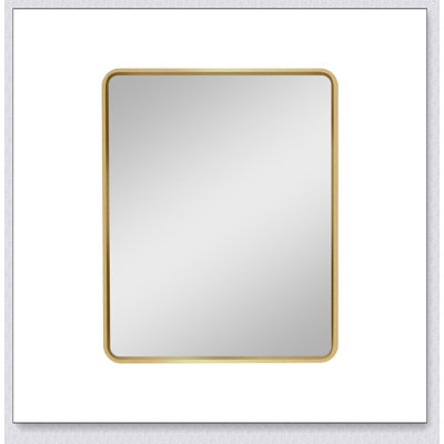 24x30 inch Gold Metal Framed Wall mount or Recessed Bathroom Medicine Cabinet with Mirror 