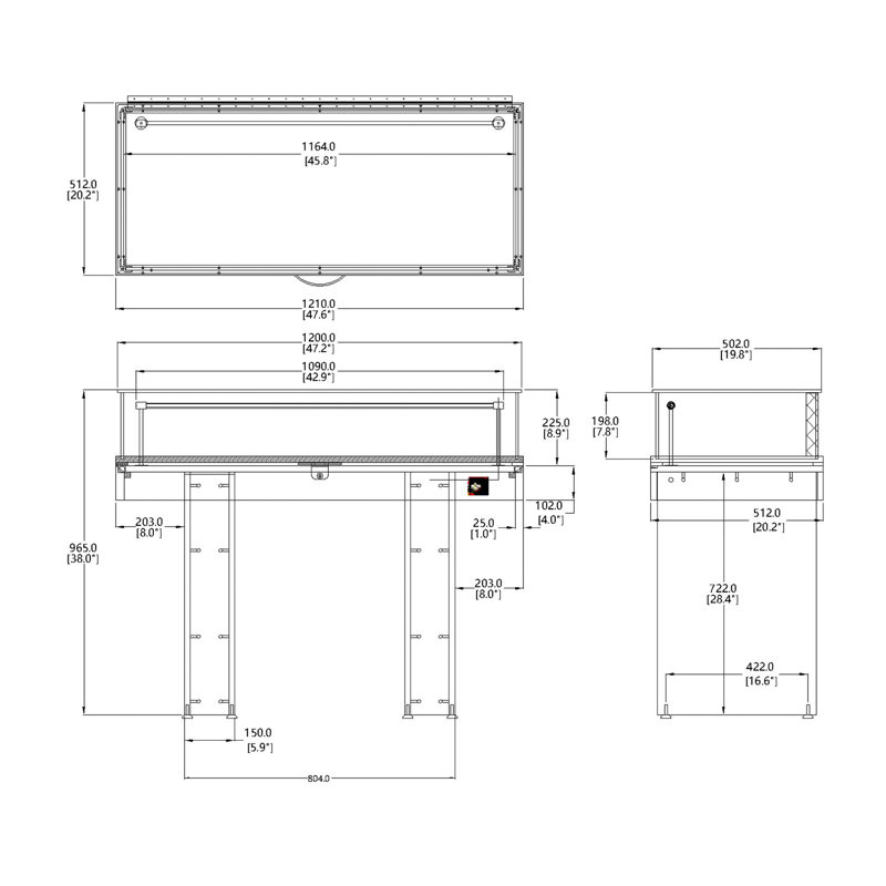 38'' H x 47.6'' W Jewellery Display Case