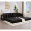 Canapé modulaire en L 110,75 po, canapé modulaire en velours côtelé, avec repose-pieds mobile, porte-gobelets, 8 coussins décoratifs, poche latérale, déplier dans un lit-656481758