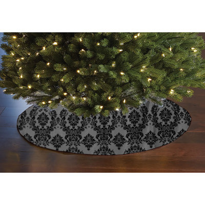 Jupe d'arbre de Noël damassé