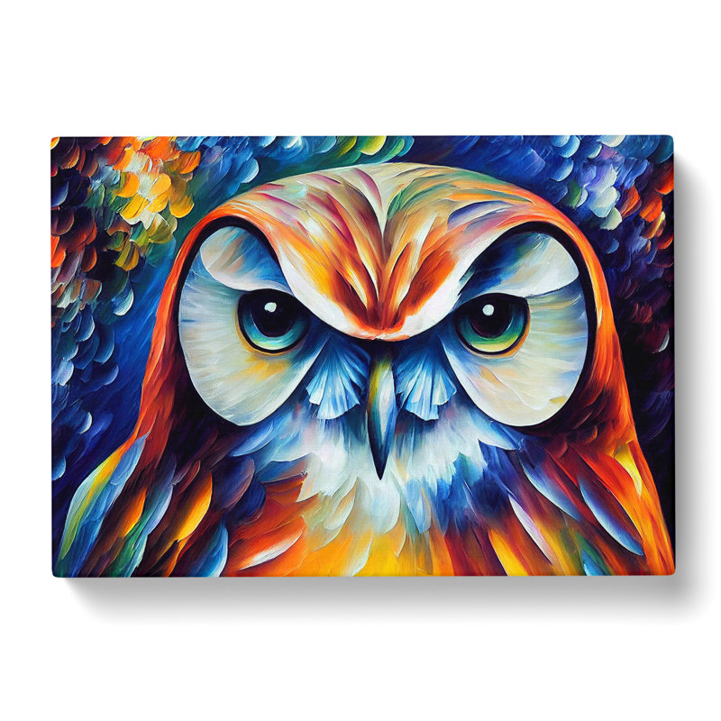 Owl Painting Vol.1 Abstract - Wrapped Canvas, 40cm H x 60cm W x 3cm D