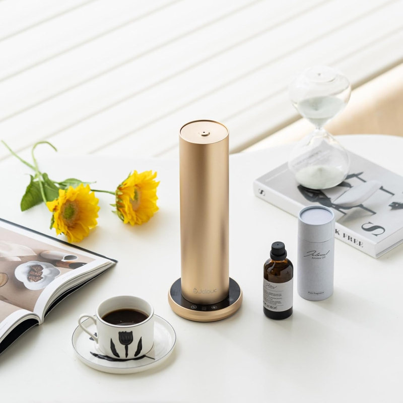 Machine à air intelligente Smart Scent pour la maison, diffuseur d'huiles essentielles sans eau Bluetooth pour huiles, diffuseur d'aromathérapie à technologie d'air froid pour grande pièce, bureau, or