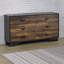 Commode 6 tiroirs noyer et noir