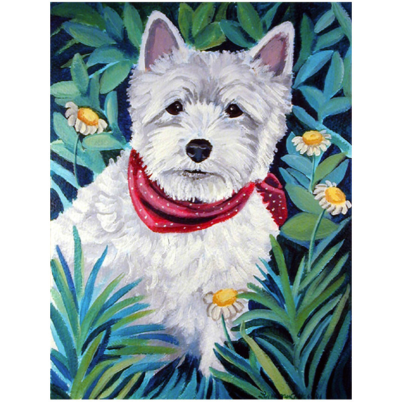 Drapeau de jardin à 2 côtés westie