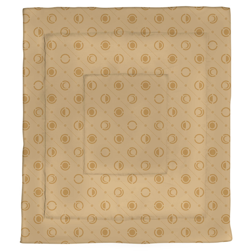 Édredon simple réversible en microfibre à deux couleurs Moon phases, Édredon très grand, Orange/crème
