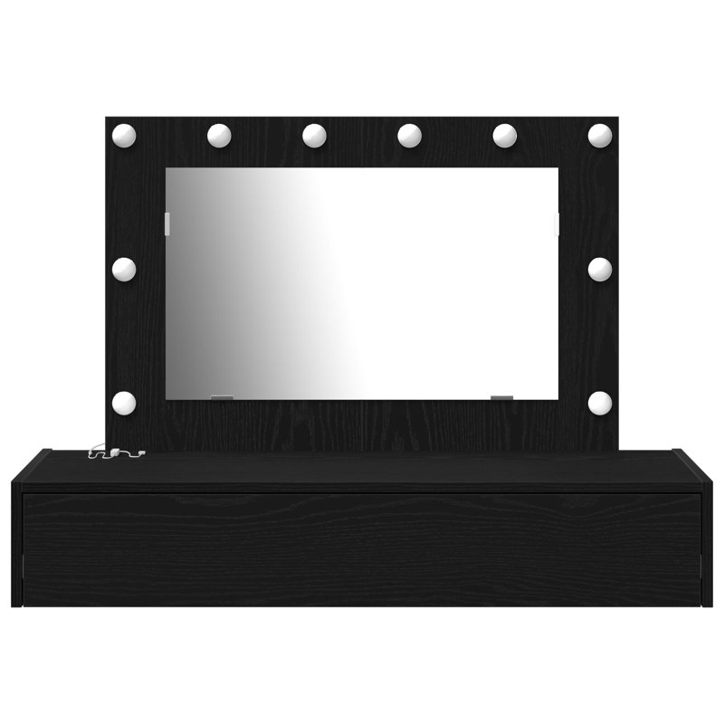 MDF 100 X 40 X 70 Cm Storage Dressing Table Rectangular, Black Oak