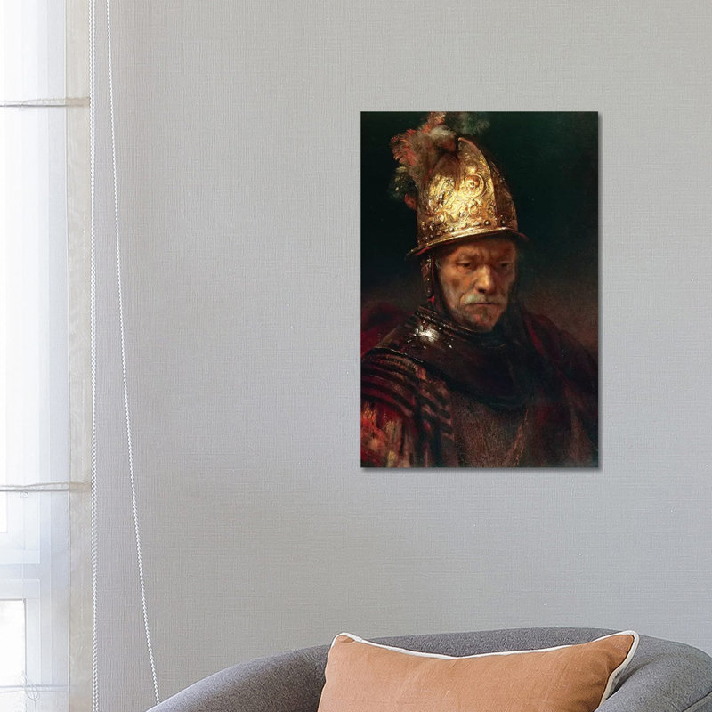 The Man With The Golden Helmet, 1650-55 by Rembrandt Van Rijn - Wrapped Canvas Painting, 66.04 cm H x 45.72 cm W x 1.91 cm D