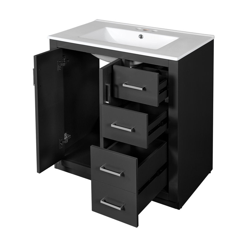 30"Freestanding Bathroom Vanity with Ceramic Sink