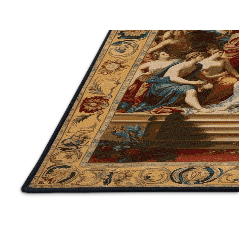 Tapis brun français lavable à la machine, Rectangulaire 8 pi x 12 pi