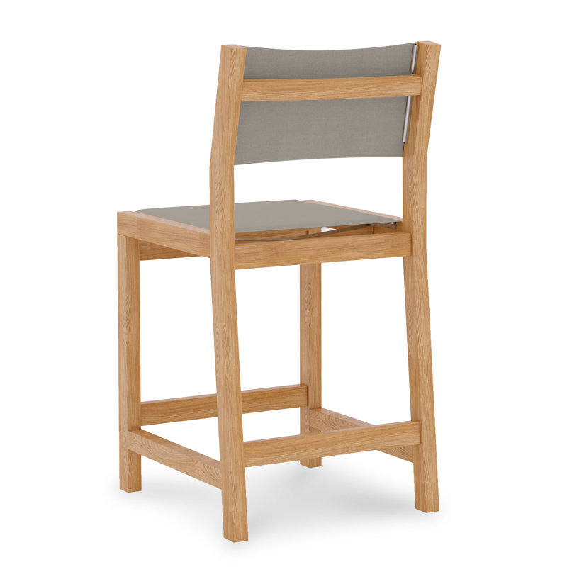 Pearl Teak Outdoor Counter Height Chair, Taupe