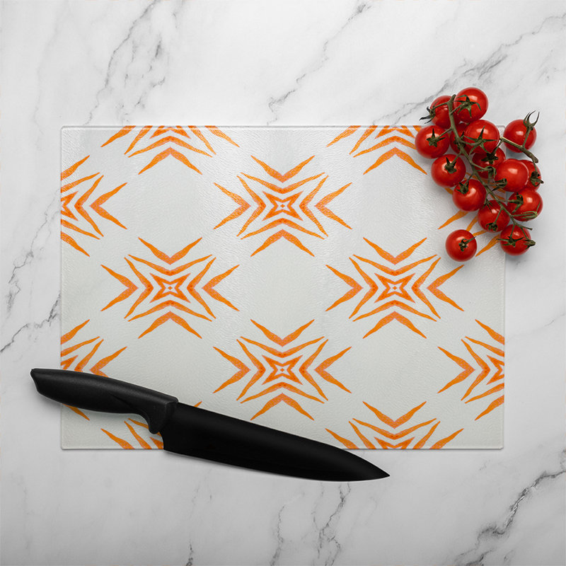 Ravishing Boho Chic Glass Chopping Board, 40cm L x 28cm W