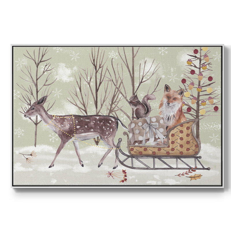 Collection Christmas Time, toile tendue avec châssis en A, H 27 po x l 41 po x P 2 po, Blanc