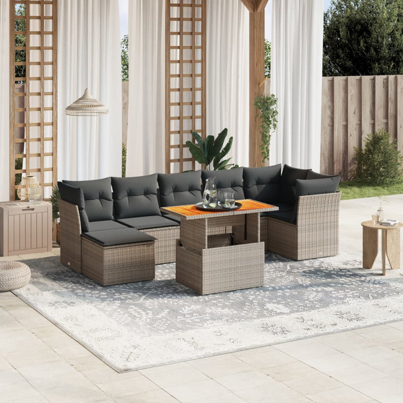 Ensemble de canapé de patio Vidaxl gris