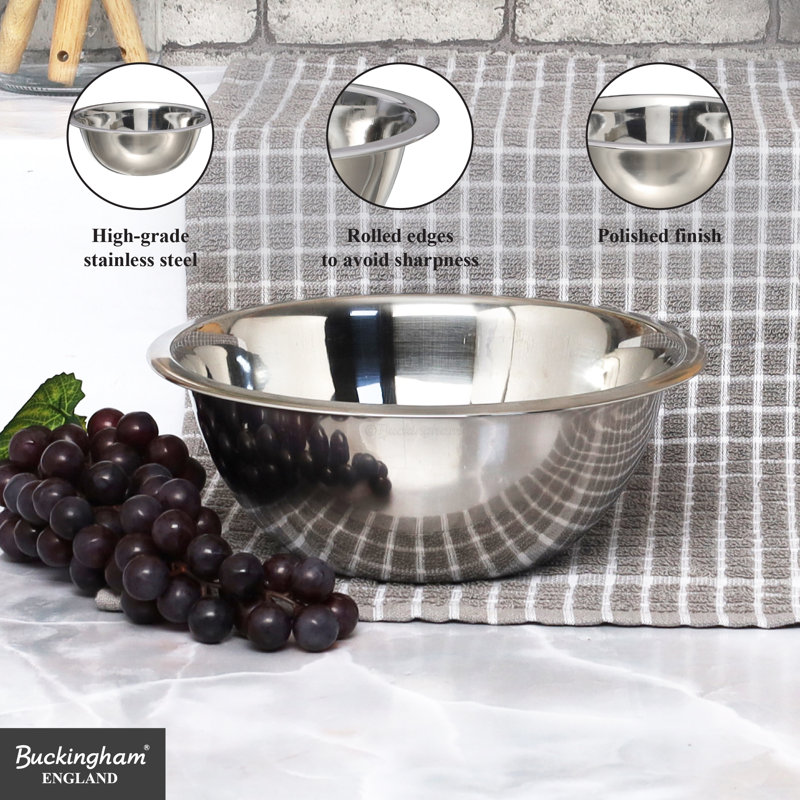 Buckingham Stainless Steel Deep Mixing Bowl , 24 cm 
