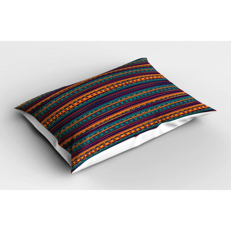 Retro Polyester Striped Sham Set, Twin