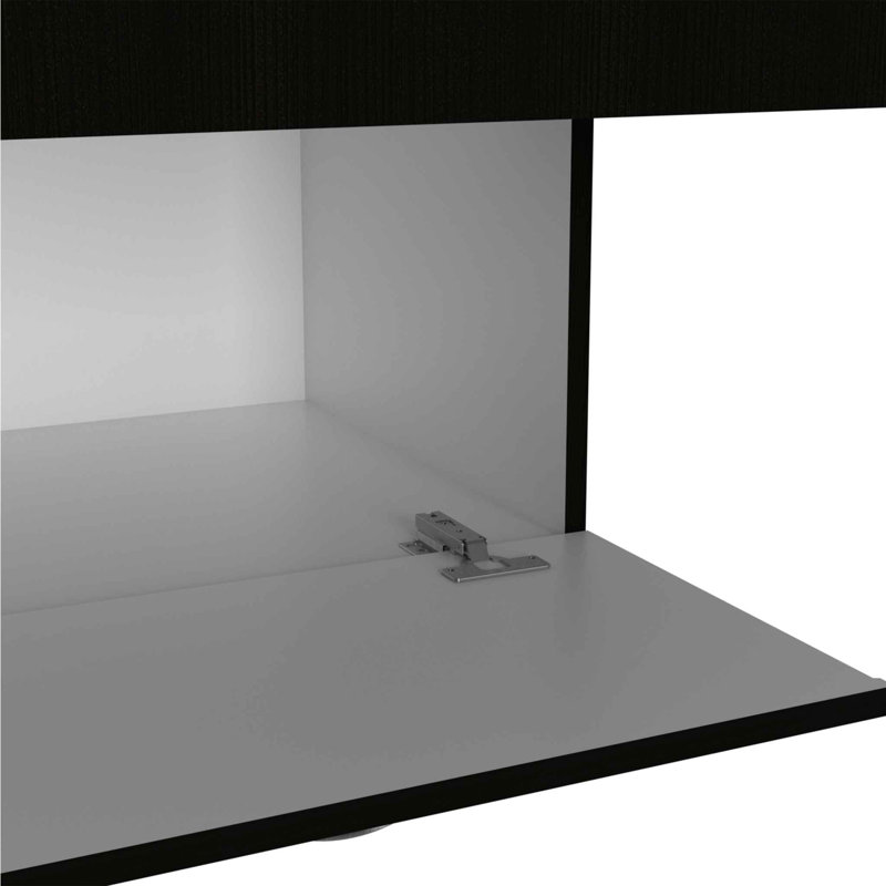 Commode combinée 67 po à trois portes et tiroir noir et blanc 67 po