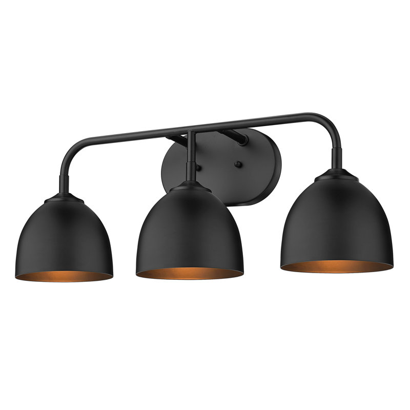 Ringwood 3-Light Dimmable Bathroom Light, Noir mat, Noir mat