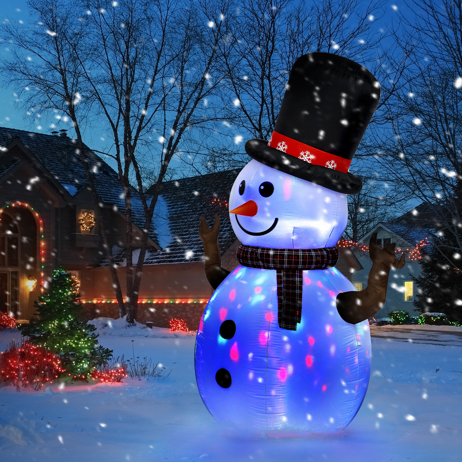 The Holiday Aisle® Christmas Rotating Snowman Inflatable And Reviews