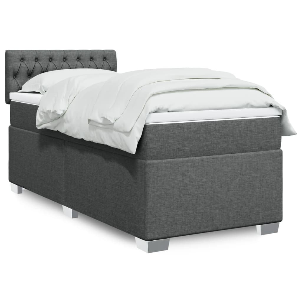 Vidaxl Boxspringbett Mit Matratze Blau 100X200 Cm Stoff