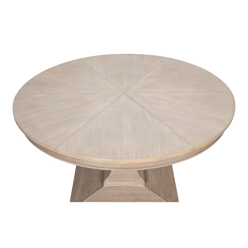 Kelso Equestrian Round Oak Pedestal Dining Table, 30"H x 66"L x 66"W, Moonskin