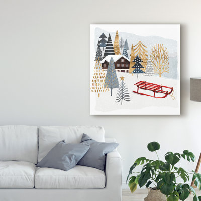 «Christmas Chalet II» par Victoria Borges - reproduction d'art sur toile