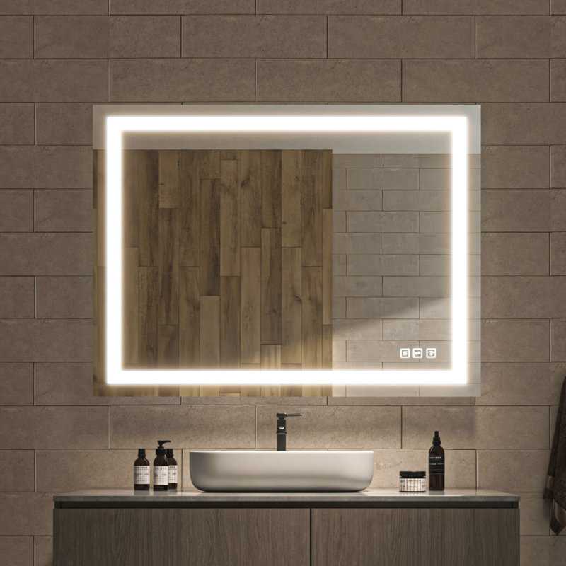 Ulrika Flat LED Mirror, Rectangle, 48" x 36"