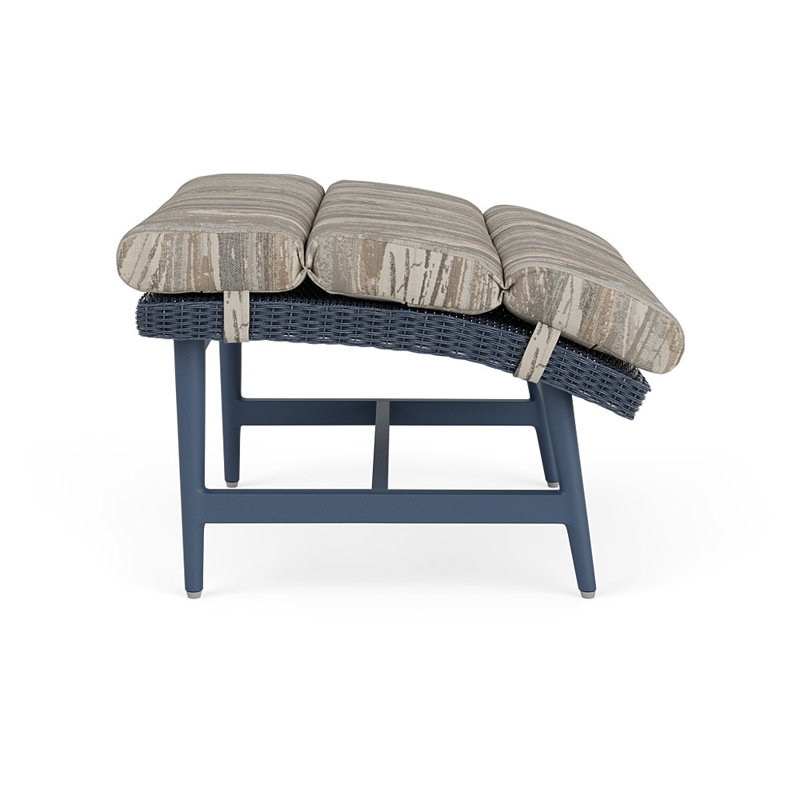 Cascade Outdoor Ottoman, Woodgrain Ash, Denim Blue