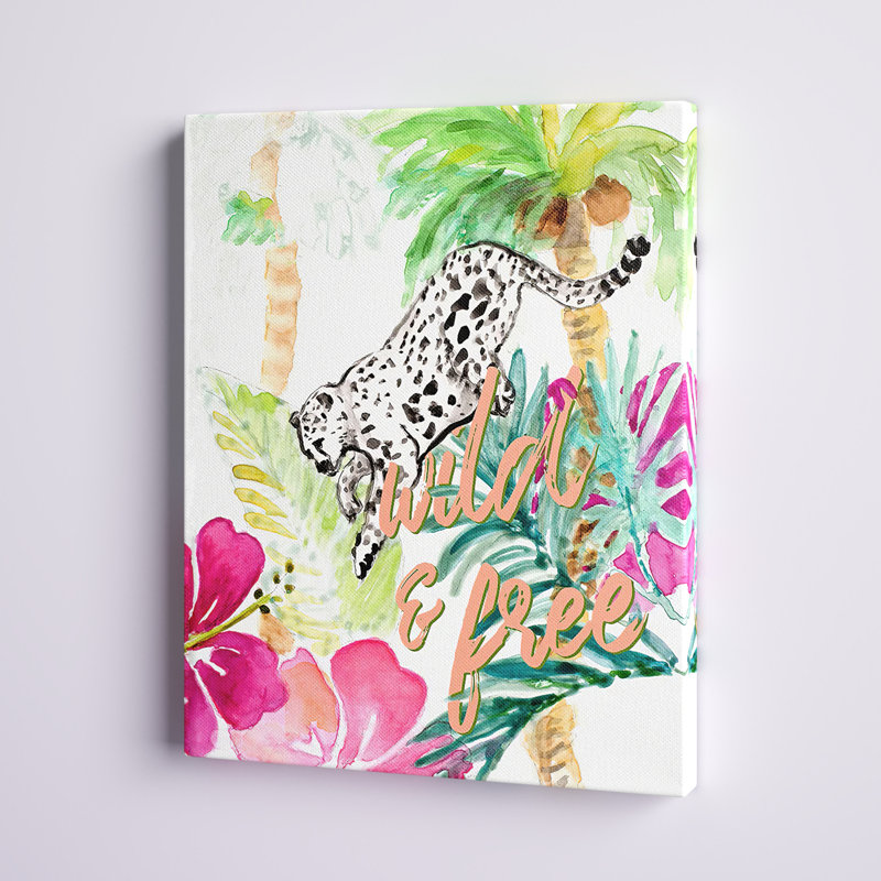 «Eleonora», art mural sur toile tendue à motif floral d'hibiscus rose par Lanie Loreth, Plaque de bois, H 20 po x l 16 po