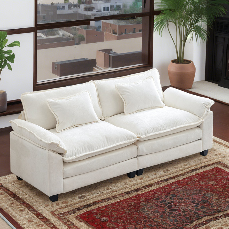 Gillina Upholstered Sectional Reversible, White