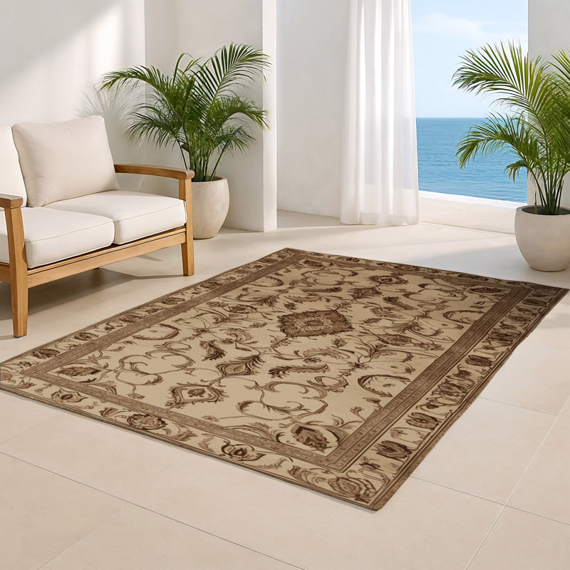 Tapis d'intérieur et d'extérieur brun Persian, Rectangle 4pi x 6 pi