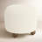 17"H Beige Round Ottoman With Ball Feet