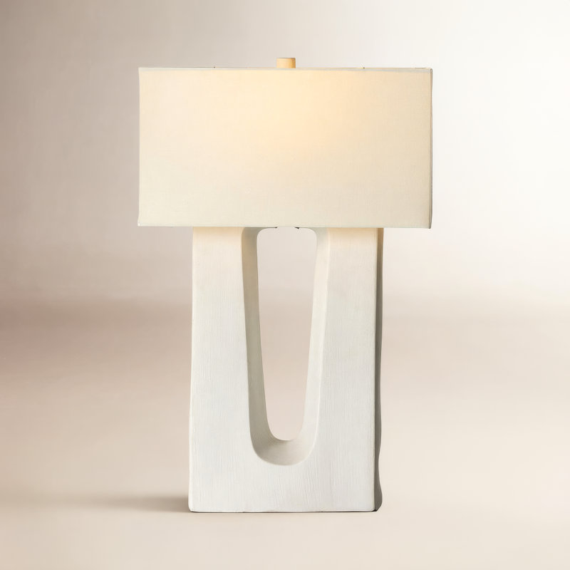 Deena Ceramic Table Lamp, Matte White Porcelain Ceramic