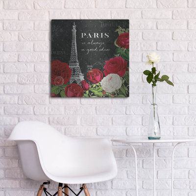«Rouge Paris 2 Black» par Katie pertiet, art mural en métal, 24 po x 24 po