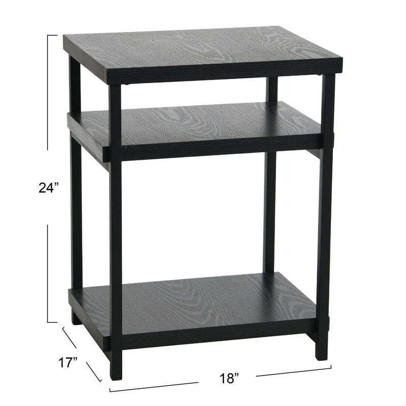 Gateshead End Table, Black Oak/Black