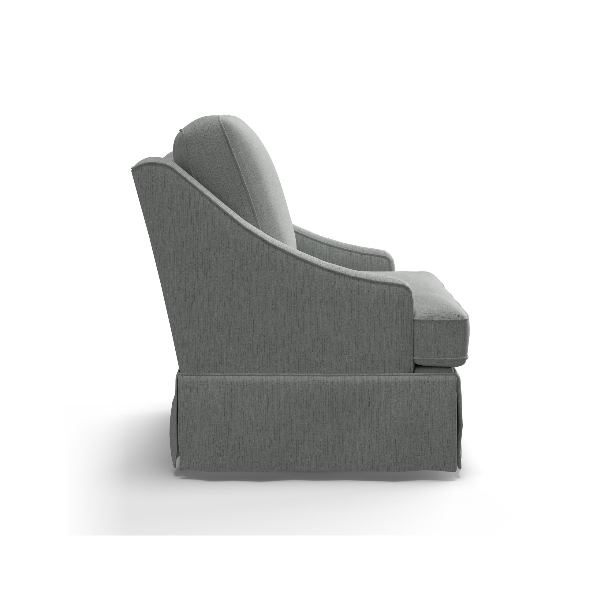 Allerton Upholstered Swivel Glider, Radical Ash Gray Performance Chenille