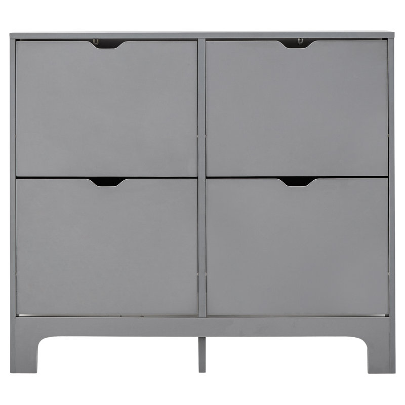 8 Pair Flip Down Shoe Storage, Grey