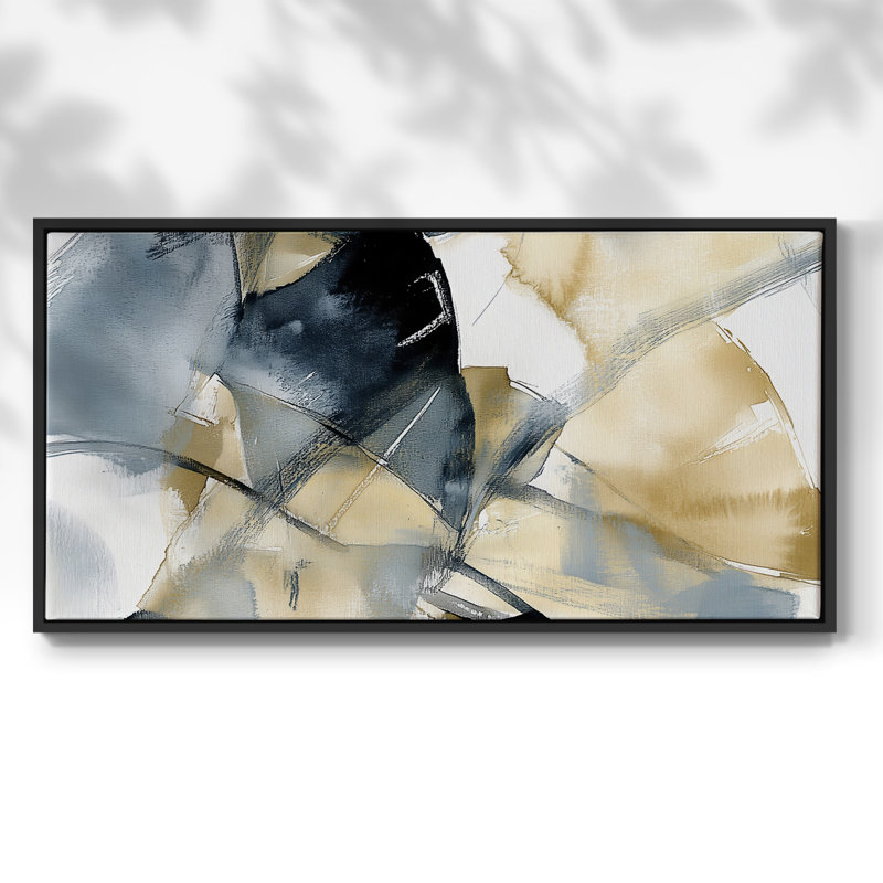 Abstrait, série DCC-XXXIX, toile tendue avec châssis, prête à être accrochée, H 17 po x l 33 po, Noir