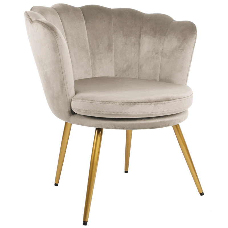 Octavius Velvet Barrel Chair, Beige