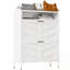 Armoire à chaussures en métal avec 2 tiroirs rabattables et support de rangement ouvert