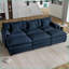Sectional Sofa Sleeper, Modular Oversized Deep Seat with 3 Ottomans &amp; Pillows for Living Room | Navy Blue | Chenille-101619928