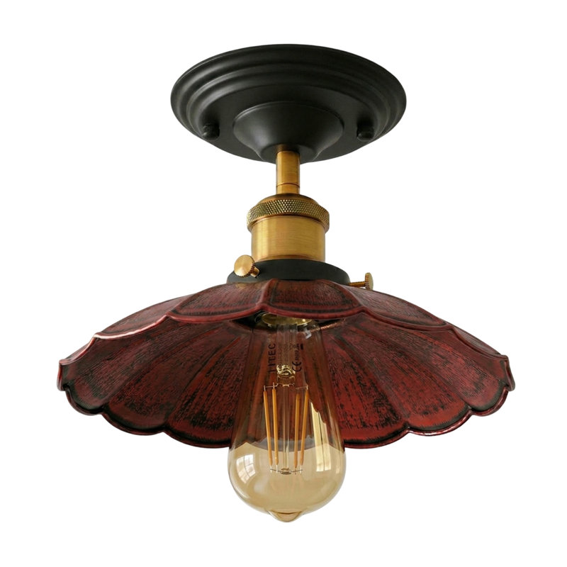 Kurth Semi Flush Mount, Rustic Red