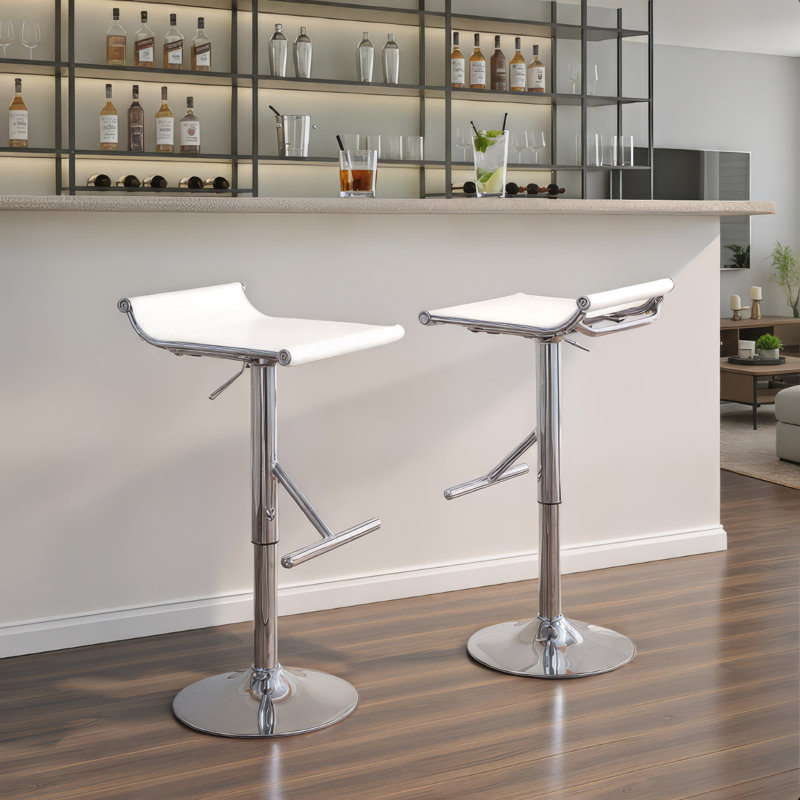 Marcus Adjustable Bar Stool, White