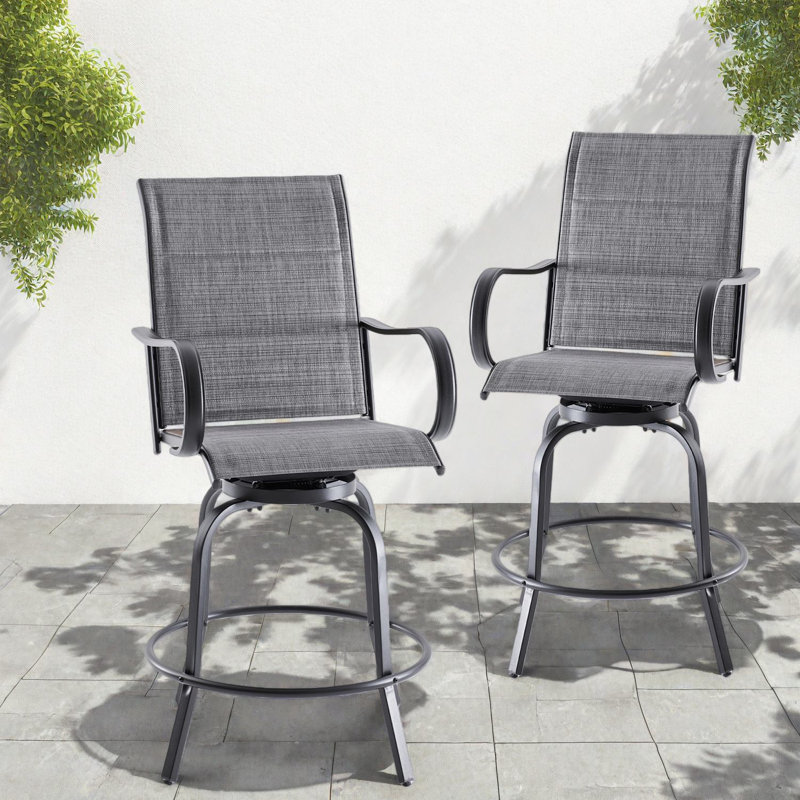 Tabourets de bar pivotants pour patio, chaises modernes en métal pour balcon