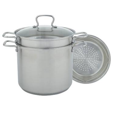 Bayou Classic 12-qt Tamale Pot with Lid and Steam Rack - Aluminum Cooking  Pot - Silver - 9.6-in Diameter x 9.75-in Height in the Cooking Pots  department at