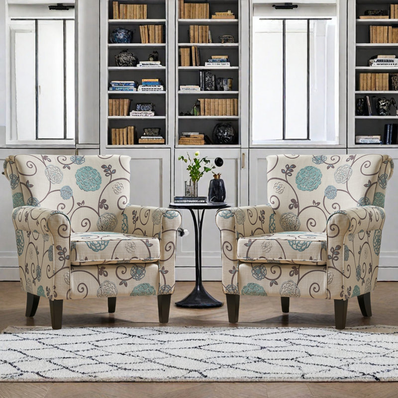Solvia Contemporary Fabric Upholstered Club Chairs
