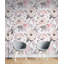 Papier peint rose avec fleurs dessinées à la main-305861797