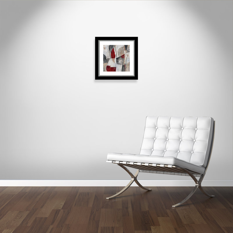 Carmit «Red Rock II», reproduction de peinture acrylique encadrée, Noir et argenté, H 19,25 po x l 19,25 po x P 1,13 po