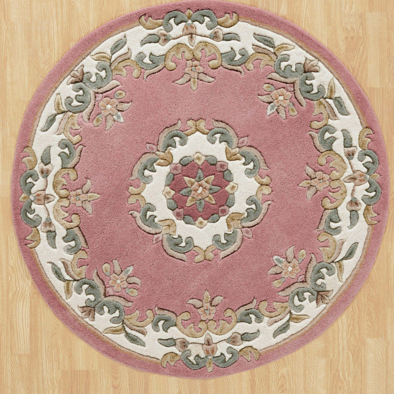 Hounslow Oriental Wool Hand Tufted Area Rug, Round 120cm